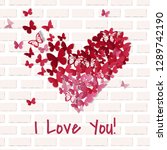 Beautiful valentine heart. Butterfly background. Valentine card. Vector illustration EPS10.