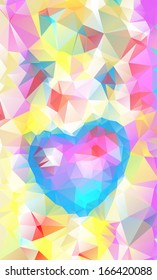 Beautiful Valentine's background with abstract heart, illustration, vector