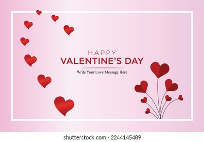 Beautiful valentines card with hearts