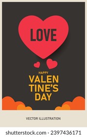 Beautiful Valentine's Day Art - Symbolic Love and Happiness. love greeting card, poster and banner design