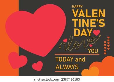 Beautiful Valentine's Day Art - Symbolic Love and Happiness. love greeting card, poster and banner design