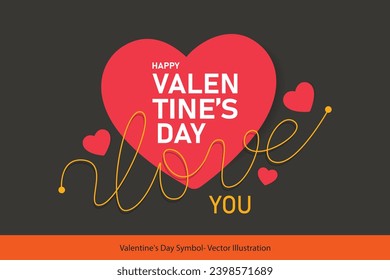 Beautiful Valentine's Day Art - Symbolic Love and Happiness. love greeting card, poster and banner design