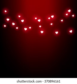 Beautiful Valentine's Day background with glowing lights vector
