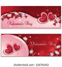 Beautiful Valentine's day banners with flowers