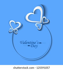 Beautiful Valentine's Day blue card background illustration