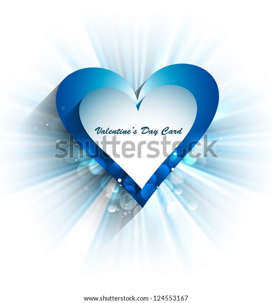 Beautiful Valentines Day Blue Colorful Heart Stock Vector (Royalty Free ...