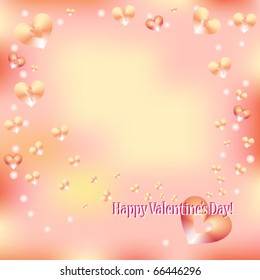 Beautiful Valentine's Day greeting card with hearts