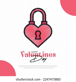 Beautiful valentines day greeting with love hearts and Happy valentine's day design template with light background and Happy valentine's day social media post with love