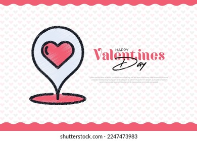 Beautiful valentines day greeting with love hearts and Happy valentine's day design template with light background and Happy valentine's day social media post with love