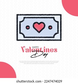 Beautiful valentines day greeting with love hearts and Happy valentine's day design template with light background and Happy valentine's day social media post with love