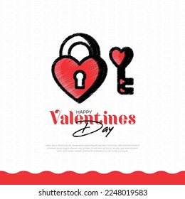 Beautiful valentines day greeting with love hearts and Happy valentine's day design template with light background and Happy valentine's day social media post with love