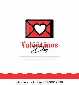 Beautiful valentines day greeting with love hearts and Happy valentine's day design template with light background and Happy valentine's day social media post with love