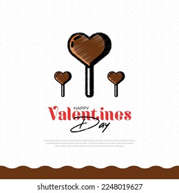Beautiful valentines day greeting with love hearts and Happy valentine's day design template with light background and Happy valentine's day social media post with love