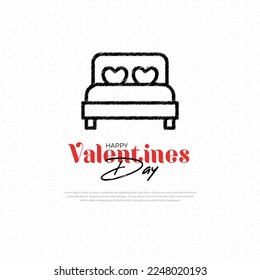 Beautiful valentines day greeting with love hearts and Happy valentine's day design template with light background and Happy valentine's day social media post with love