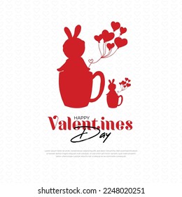 Beautiful valentines day greeting with love hearts and Happy valentine's day design template with light background and Happy valentine's day social media post with love