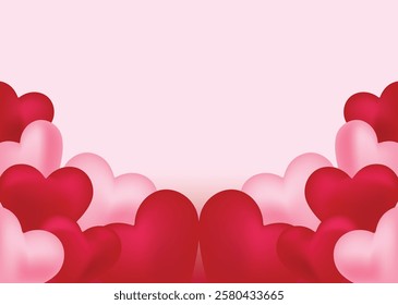 Beautiful Valentine's Day heart background vector designs with romantic red, pink, and gold tones. Includes glowing hearts, bokeh effects, and elegant patterns. Perfect for cards, posters, and decor.