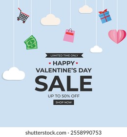 Beautiful Valentines Day Sale Banner Template Design