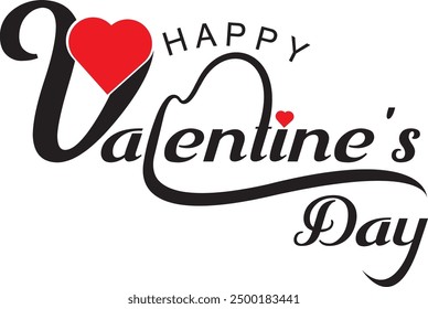 Hermosa Plantilla de Vector de tipografía de San Valentín con texto romántico y Elementos de diseño. Perfecto para tarjetas de felicitación, invitaciones y publicaciones en redes sociales. Fácilmente personalizable.