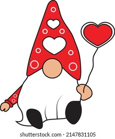 Beautiful valentines gnomes art digital designs