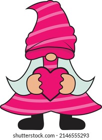 beautiful valentines gnomes carton style sweet gnomes