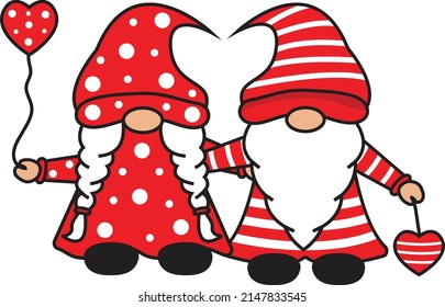 Beautiful valentines gnomes digital art designs 