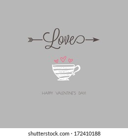 beautiful valentine's vector card