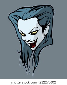 Beautiful vampire lady head