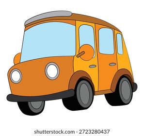 Beautiful van on white background