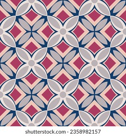 Beautiful variegated geometric art seamless pattern. Art forms are grouped and arranged in a specific order. Vector image for print, textile, packaging, interior design and your other projects.