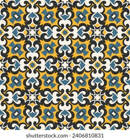 Beautiful variegated seamless pattern. Art forms are grouped and arranged in a specific order. Vector image for print, textile, packaging, interior design and your other projects.