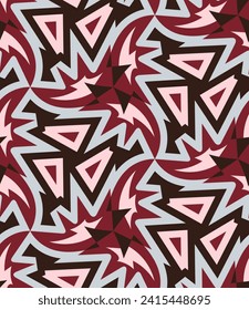 Beautiful variegated seamless pattern. Art forms are grouped and arranged in a specific order. Vector image for print, textile, packaging, interior design and your other projects.