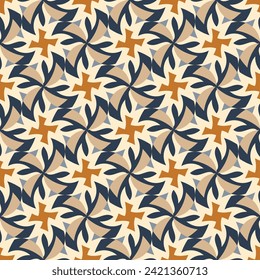 Beautiful variegated seamless pattern. Art forms are grouped and arranged in a specific order. Vector image for print, textile, packaging, interior design and your other projects.