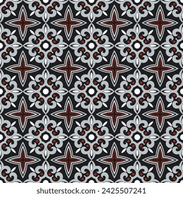 Beautiful variegated seamless pattern. Art forms are grouped and arranged in a specific order. Vector image for print, textile, packaging, interior design and your other projects.