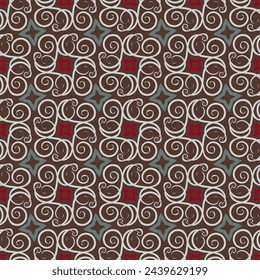 Beautiful variegated seamless pattern. Art forms are grouped and arranged in a specific order. Vector image for print, textile, packaging, interior design and your other projects.