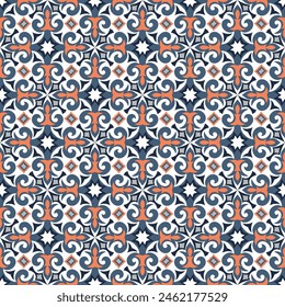 Beautiful variegated seamless pattern. Art forms are grouped and arranged in a specific order. Vector image for print, textile, packaging, interior design and your other projects.