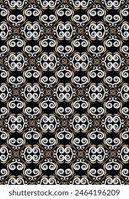 Beautiful variegated seamless pattern. Art forms are grouped and arranged in a specific order. Vector image for print, textile, packaging, interior design and your other projects.