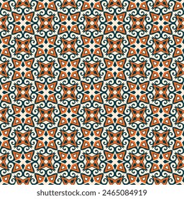 Beautiful variegated seamless pattern. Art forms are grouped and arranged in a specific order. Vector image for print, textile, packaging, interior design and your other projects.