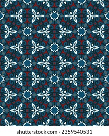 Beautiful variegated seamless pattern with Oriental motifs. Art forms are grouped and arranged in a specific order. Vector image for print, textile, packaging, interior design and your other projects.