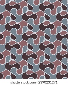 Hermoso patrón variado de baldosas sin fisuras en tonos fríos. Ilustración vectorial para impresión, tela, cubierta, embalaje, decoración interior, decoración de blogs y otros proyectos.