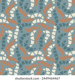 Hermoso patrón de baldosas variegated sin fisuras. Ilustración vectorial para impresión, tela, cubierta, embalaje, decoración de interiores, decoración de blog y otros proyectos.