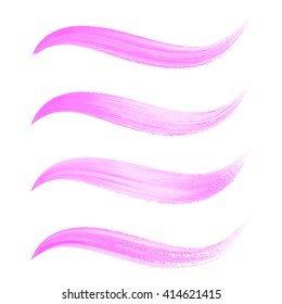 Beautiful various vector pink watercolor brush strokes collection