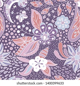 Beautiful vector abstract floral background with hand made pattern. Vector floral background with hand made pattern. Doodles.