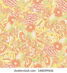 Beautiful vector abstract floral background with hand made pattern. Vector floral background with hand made pattern. Doodles.