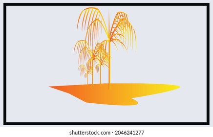 beautiful vector art with coconut trees.