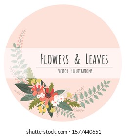 Beautiful Vector art floral frame, Flower art bakcground