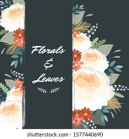 Beautiful Vector art floral frame, Flower art bakcground