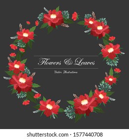 Beautiful Vector art floral frame, Flower art bakcground