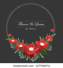 Beautiful Vector art floral frame, Flower art bakcground
