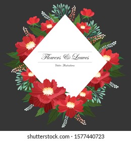 Beautiful Vector art floral frame, Flower art bakcground