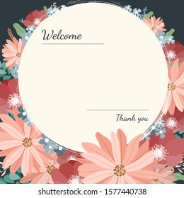 Beautiful Vector art floral frame, Flower art bakcground